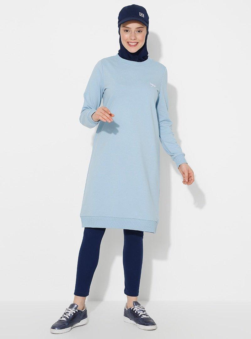 Peker Indigo Bisiklet Yaka Tunik