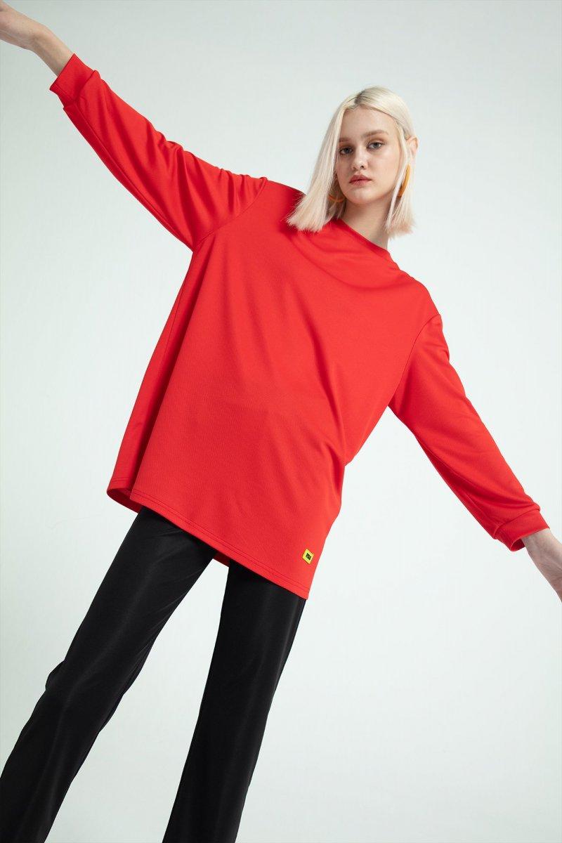 TOUCHE Kırmızı Basic Spor Tunik