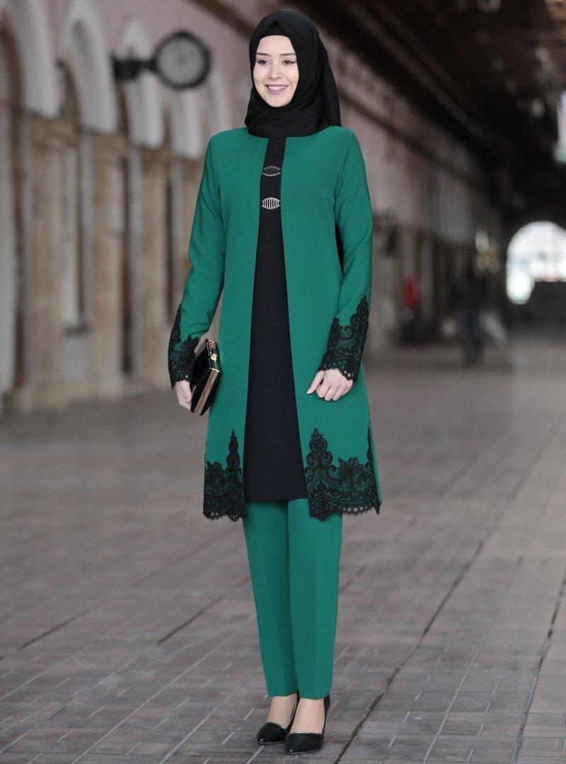 Azra Design Zümrüt Tunik&Pantolon Sema İkili Takım