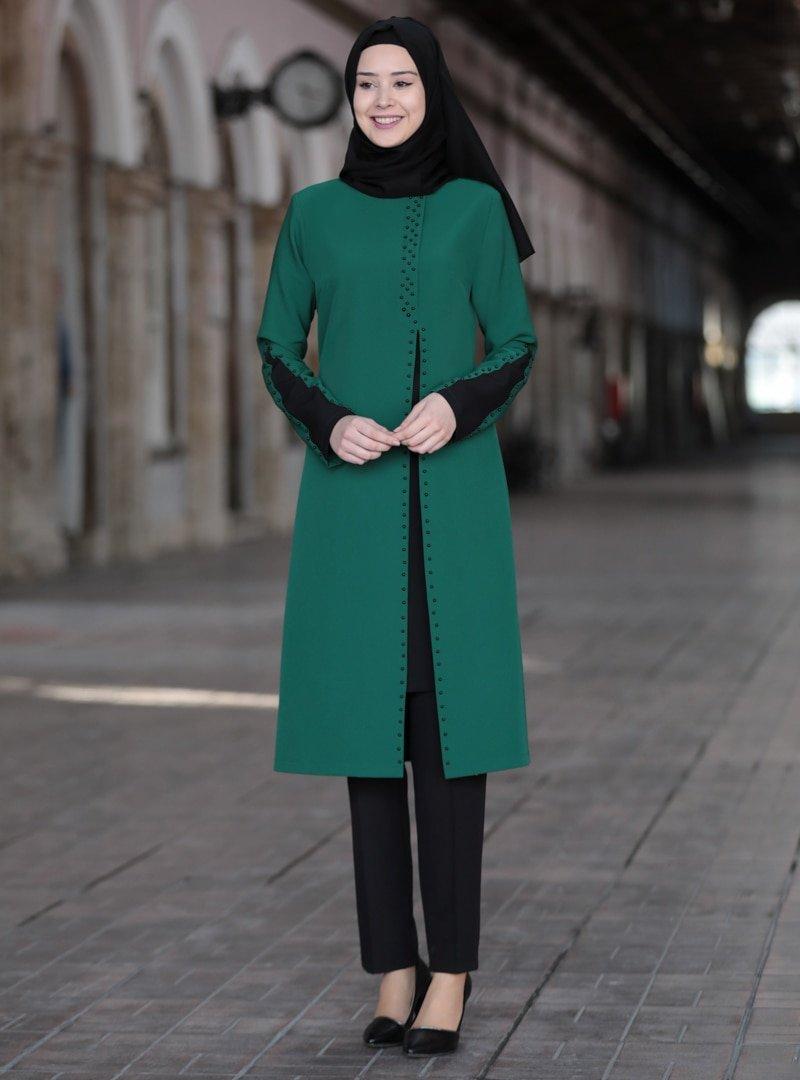 Azra Design Zümrüt Tunik&Pantolon Esma İkili Takım