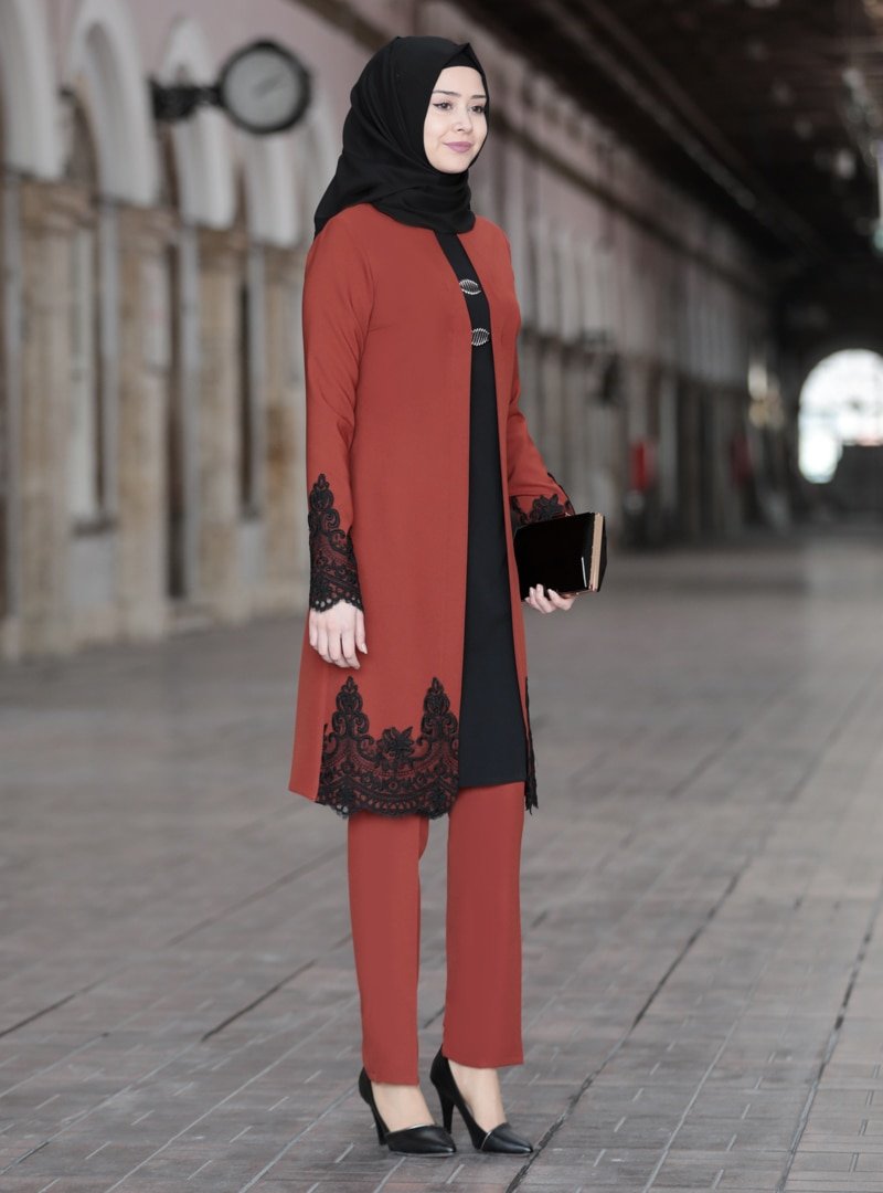 Azra Design Kiremit Tunik&Pantolon Sema İkili Takım