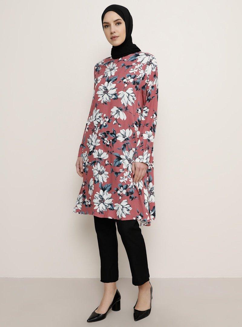 Tavin Gül Kurusu Floral Desenli Tunik
