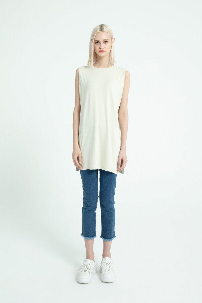 TOUCHE Bej Kolsuz Tunik