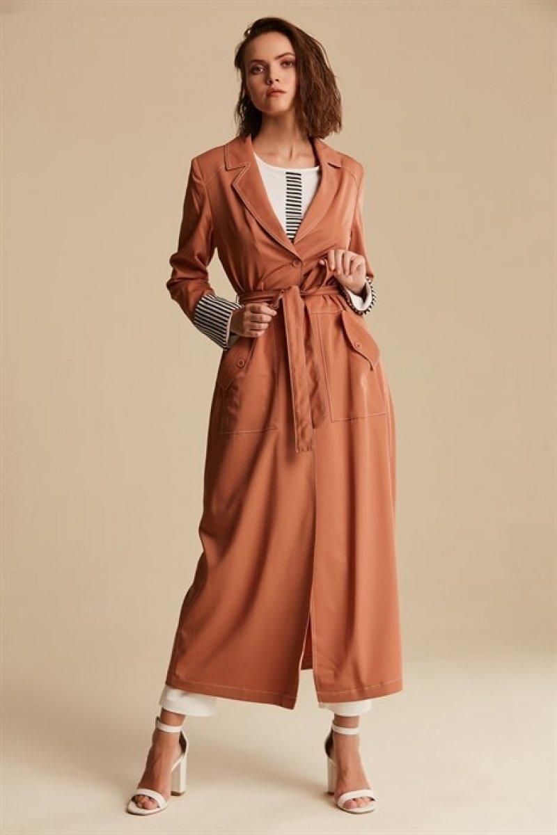 Nihan Tarçın Mavi Belden Kemerli Tunikli Takım