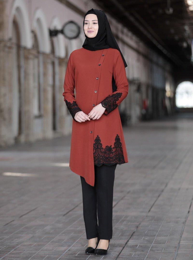 Azra Design Kiremit Tunik&Pantolon Azra İkili Takım