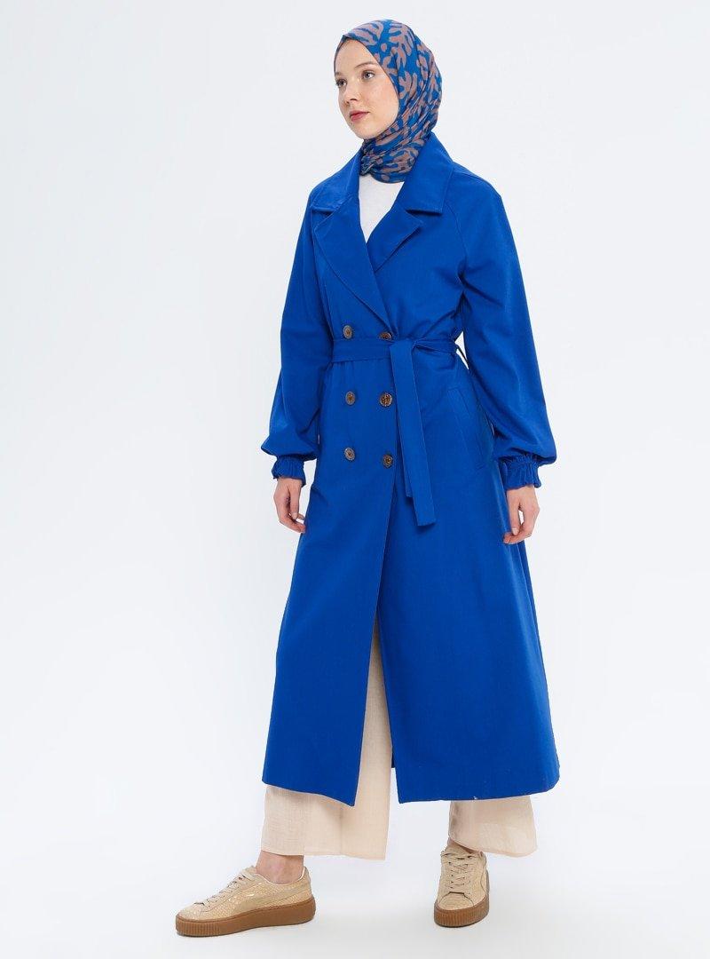 Elfida Saks Kol Ucu Lastikli Trençkot