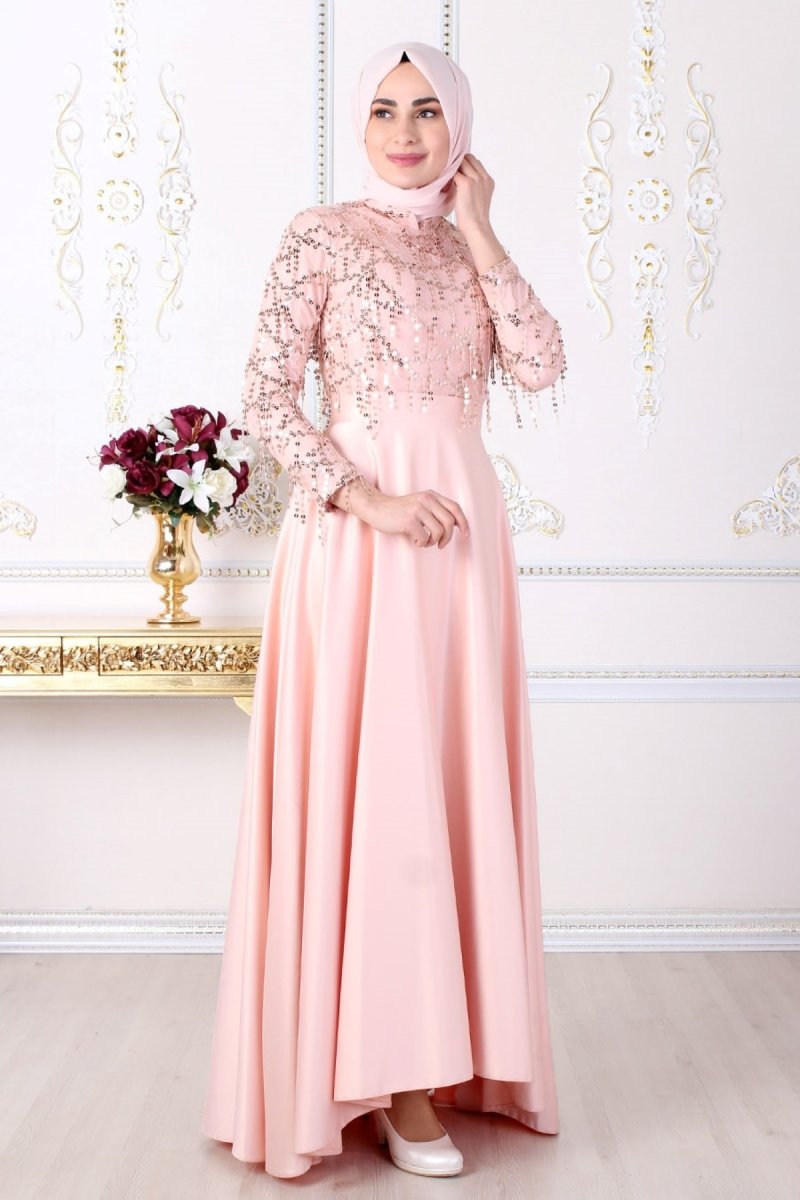 Feiza Collection Somon Saten Abiye Elbise