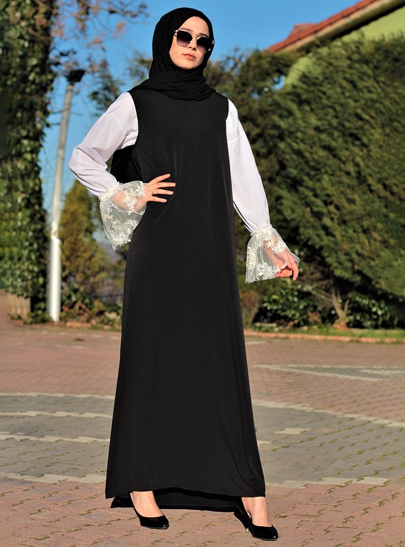 Merve Aydın Siyah Jile Elbise