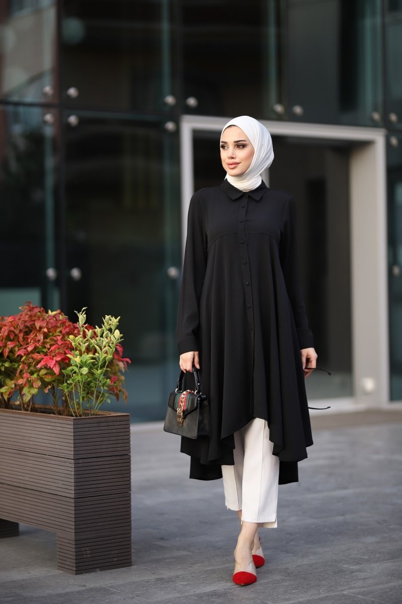 Lavienza Siyah Basic Tunik