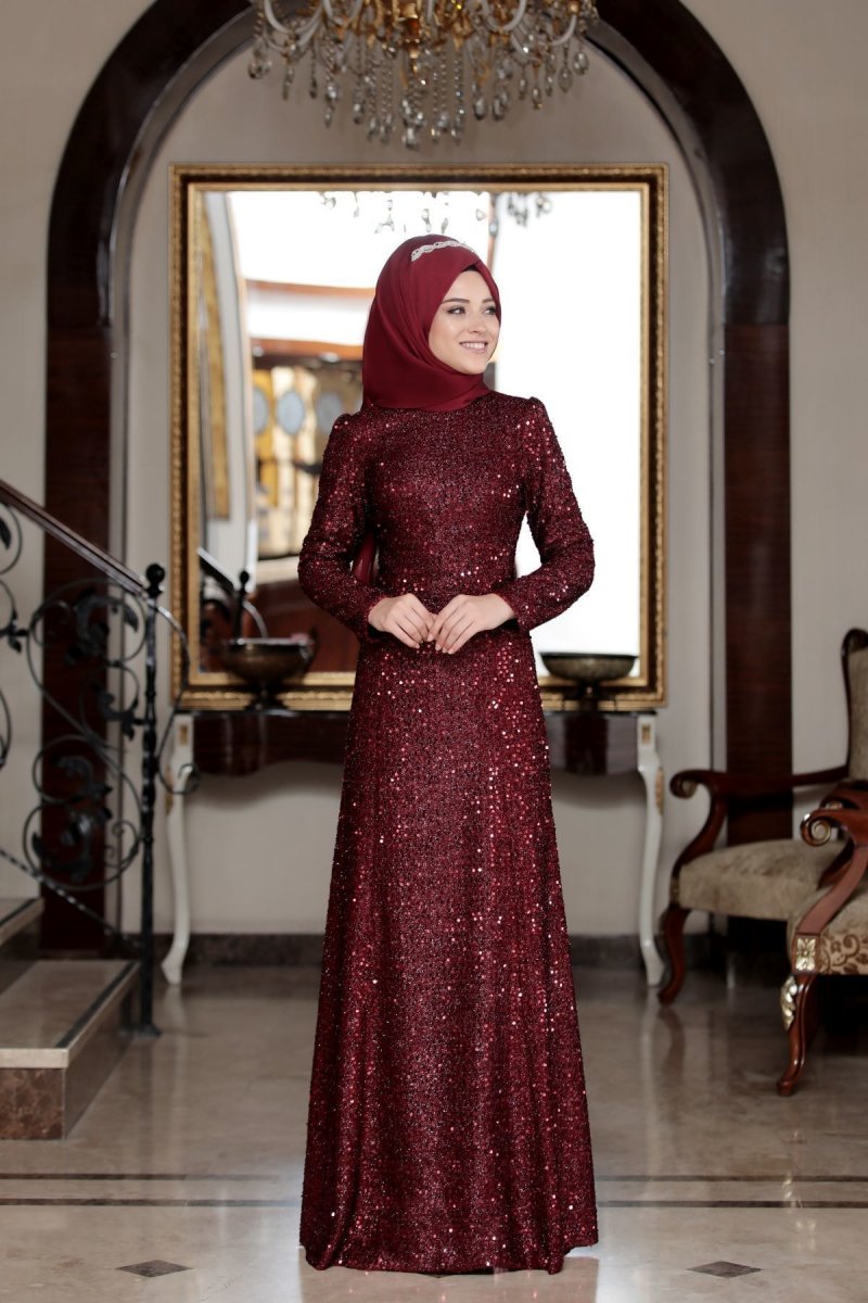 Al-Marah Bordo Berva Abiye Elbise