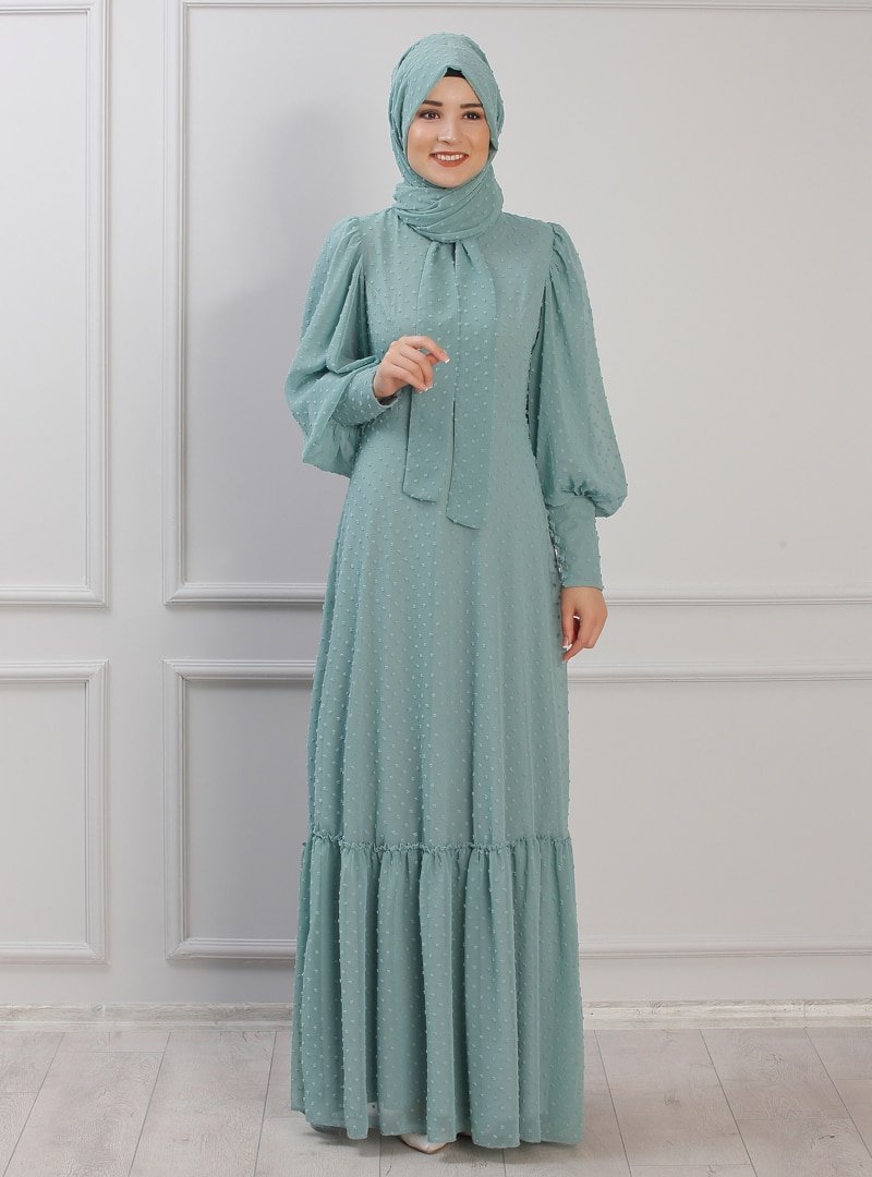 Rana Zenn Mint Işıl Abiye Elbise