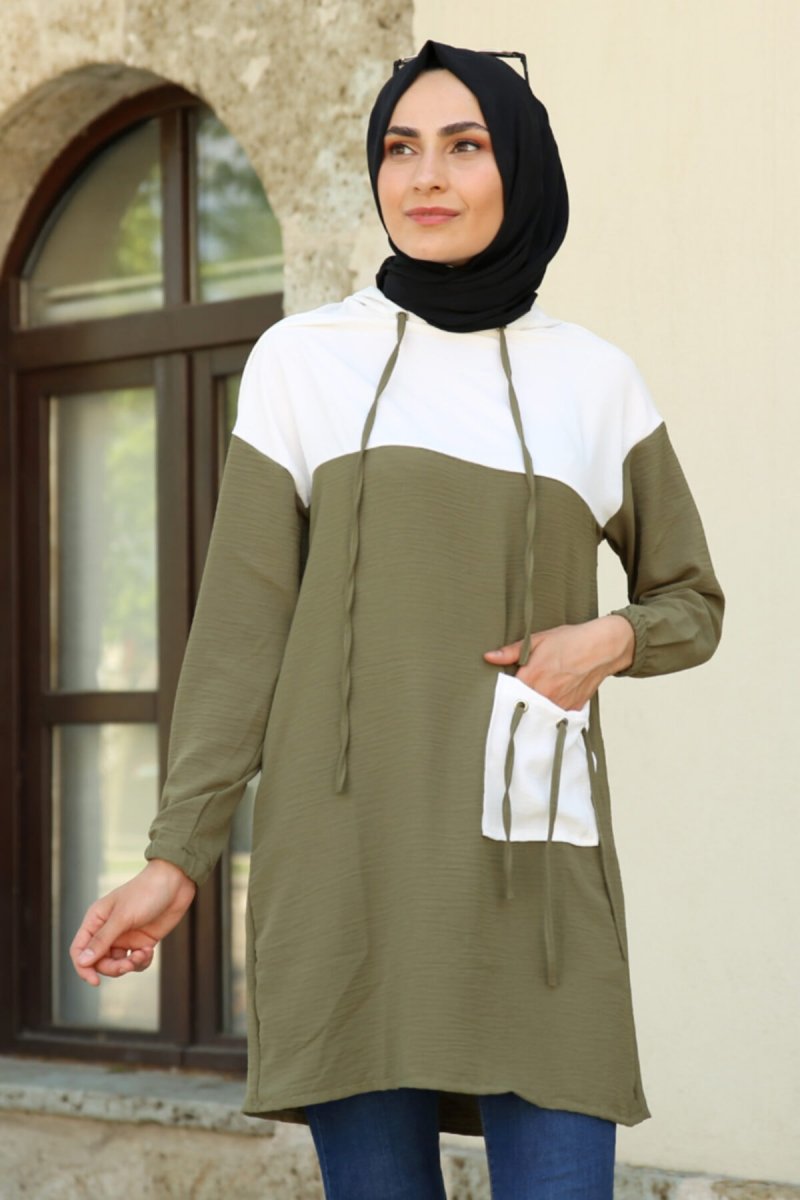 Feiza Collection Haki Cepli Spor Tunik