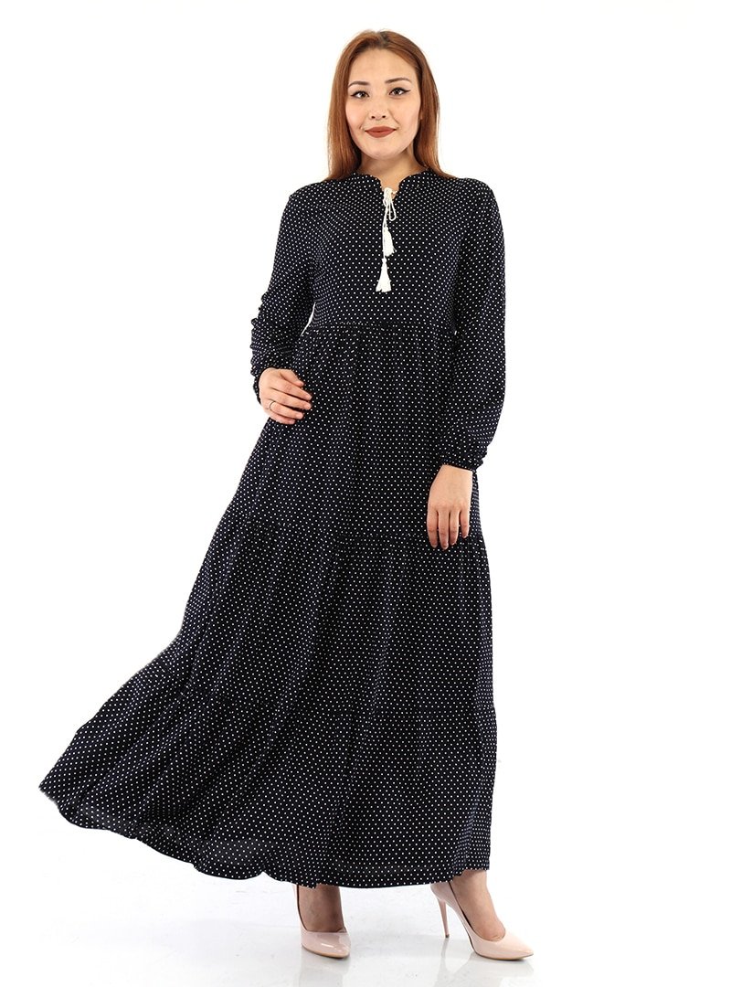 Ginezza Siyah Puantiyeli Elbise