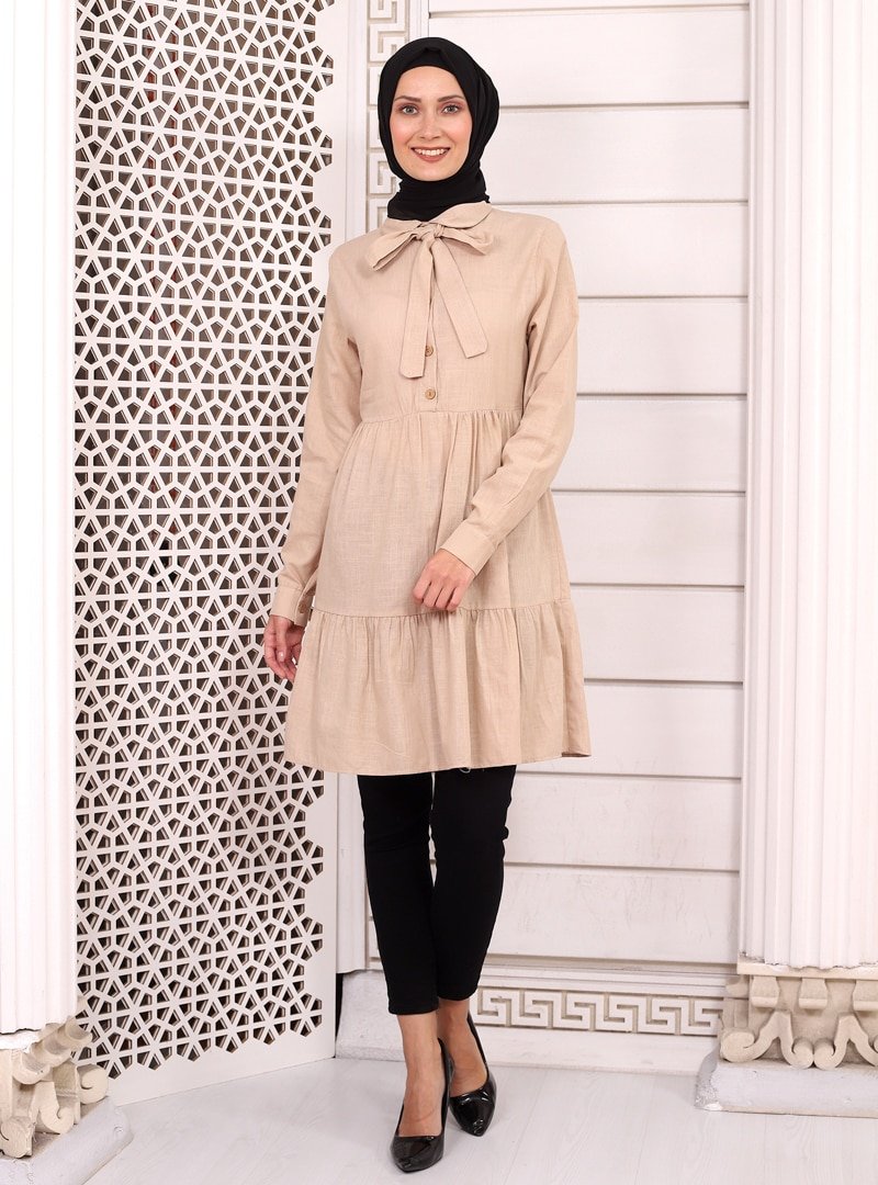 Pink Lady`s Vizon Kurdele Detaylı Tunik