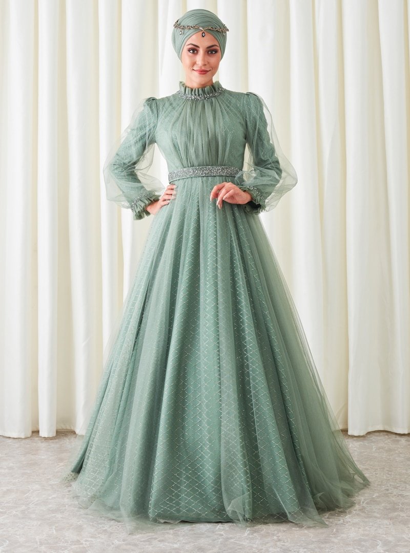 An-Nahar Yeşil Ahsen Abiye Elbise