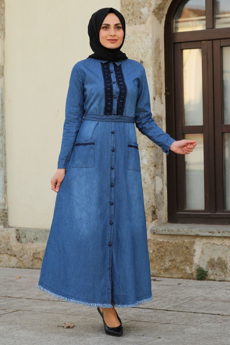 Feiza Collection Güpürlü Kot Elbise