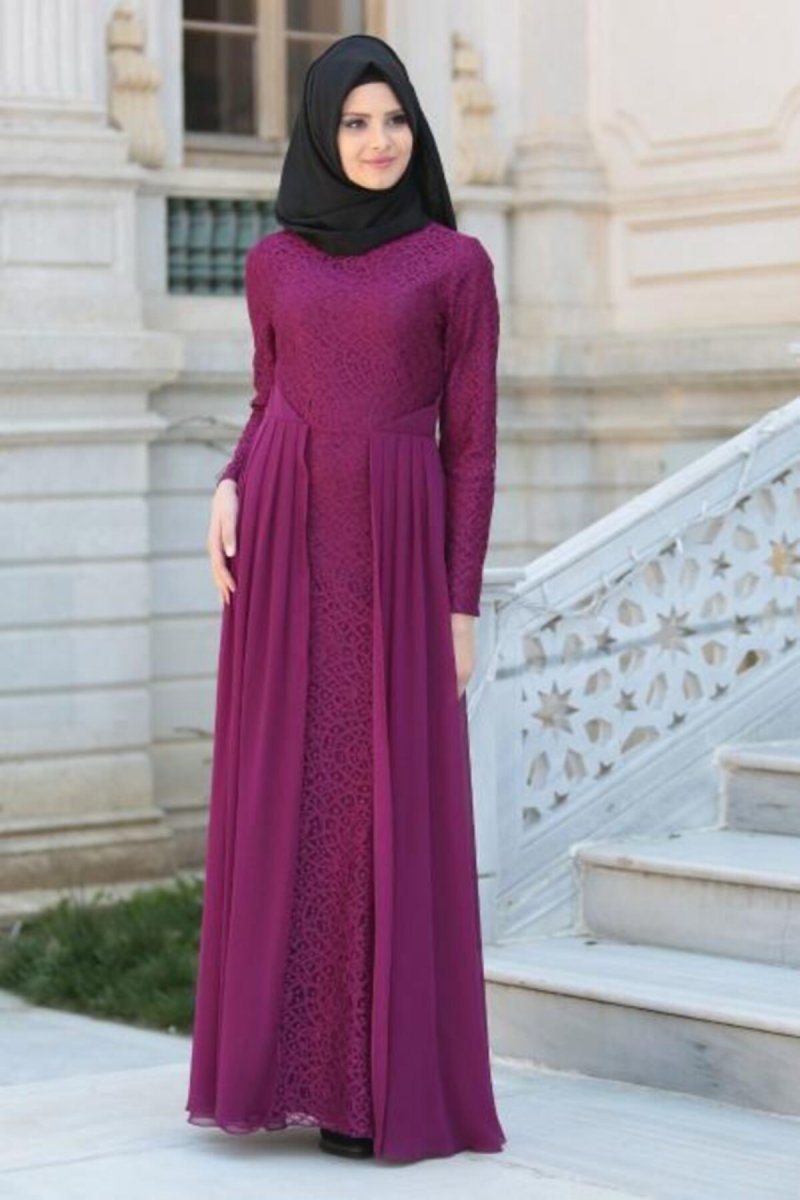 Neva Style Fuşya Abiye Elbise