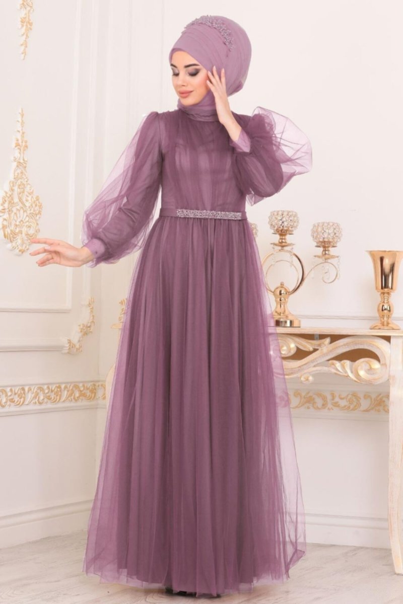 Neva Style Lila Abiye Elbise