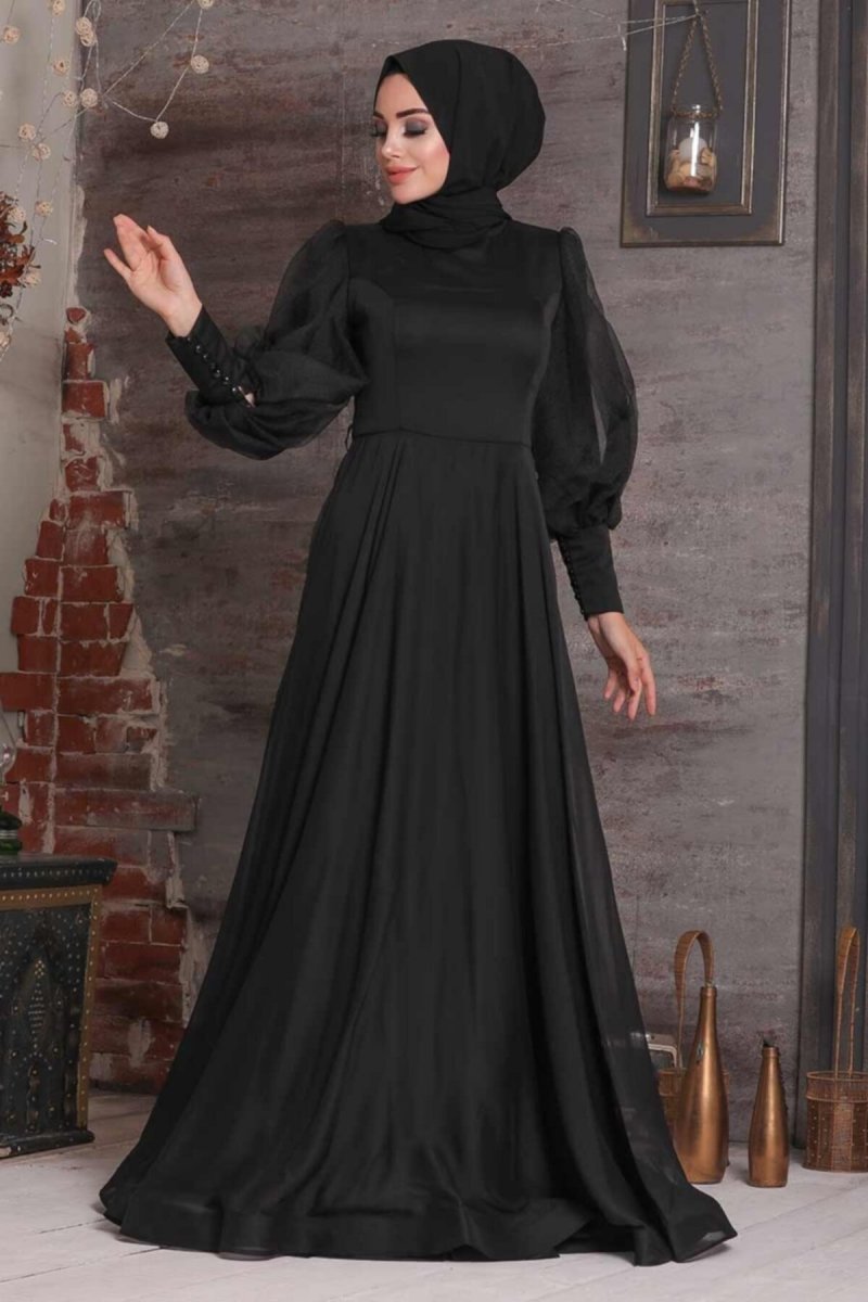 Neva Style Siyah Abiye Elbise