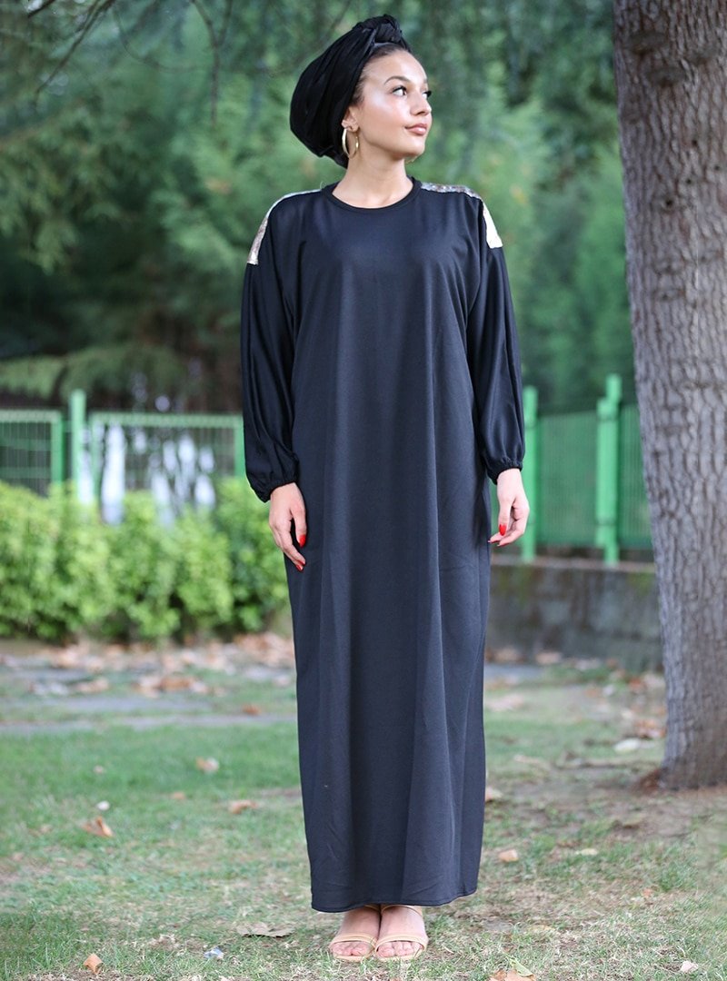 SAFİANTE Siyah Salaş Elbise Ferace