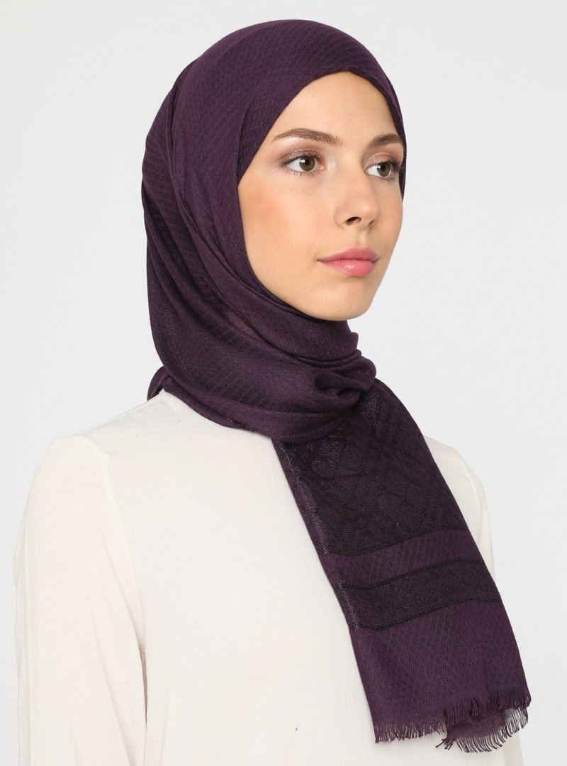 Daisy Accessory Mor Jakarlı Şal