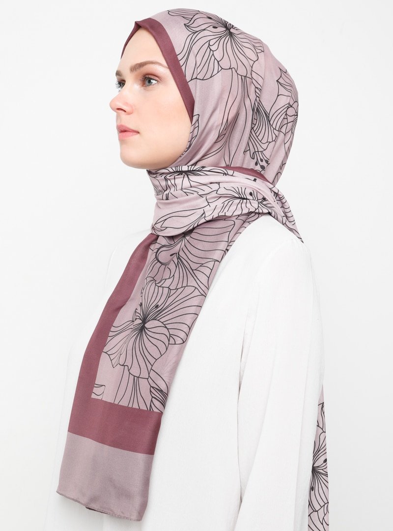 Renkli Butik Eşarp Pudra Desenli Pamuk Şal