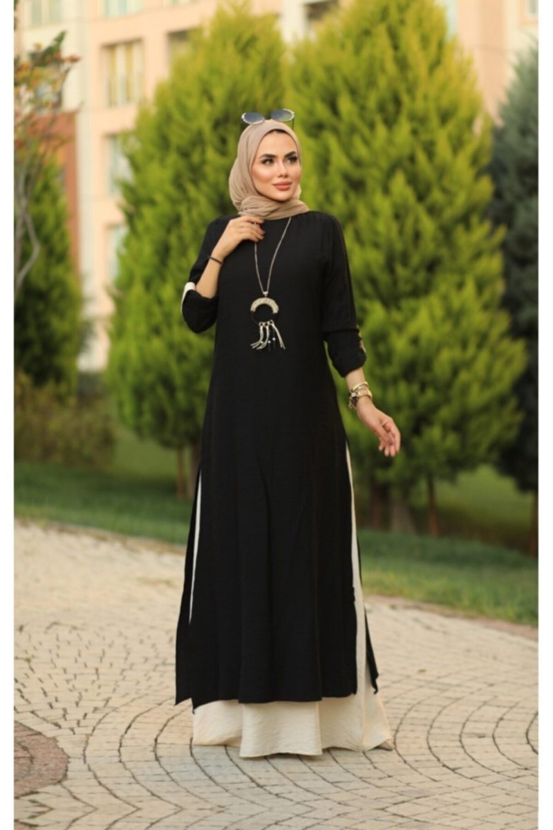 Ns Suud Siyah İkili Takım Görünümlü Elbise