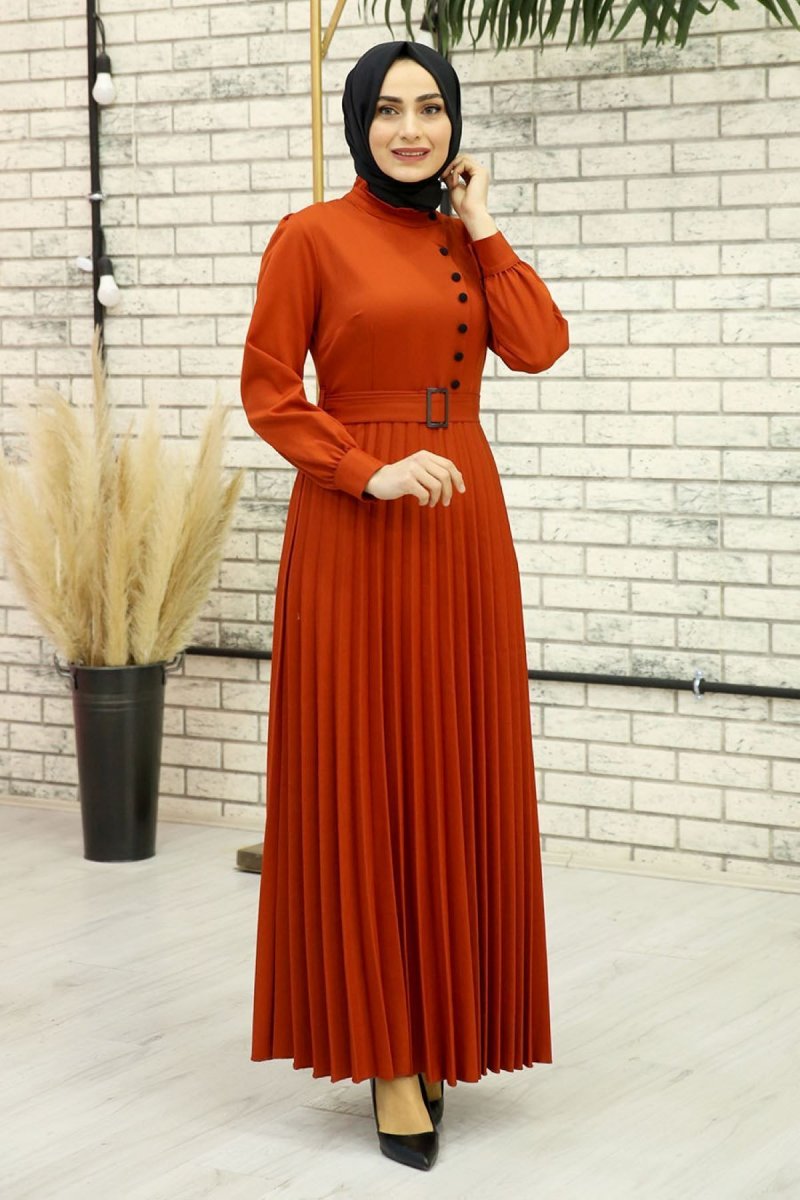 Feiza Collection Kiremit Renk Elbise