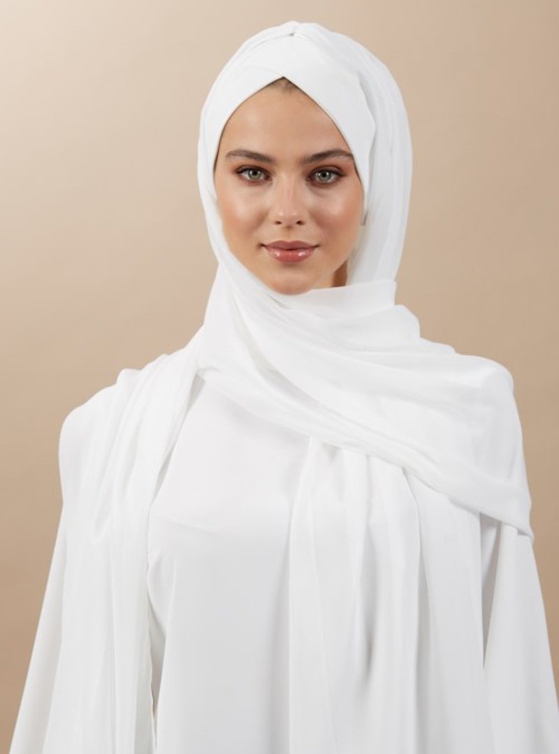 ROHS FASHİON Beyaz Çapraz Hazır Türban