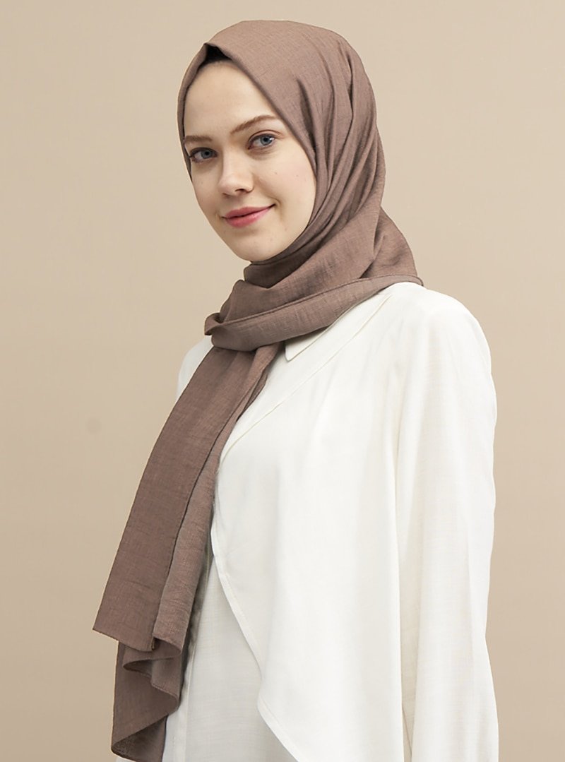 MADAME POLO Mocha Ağaç Kabuğu Şal