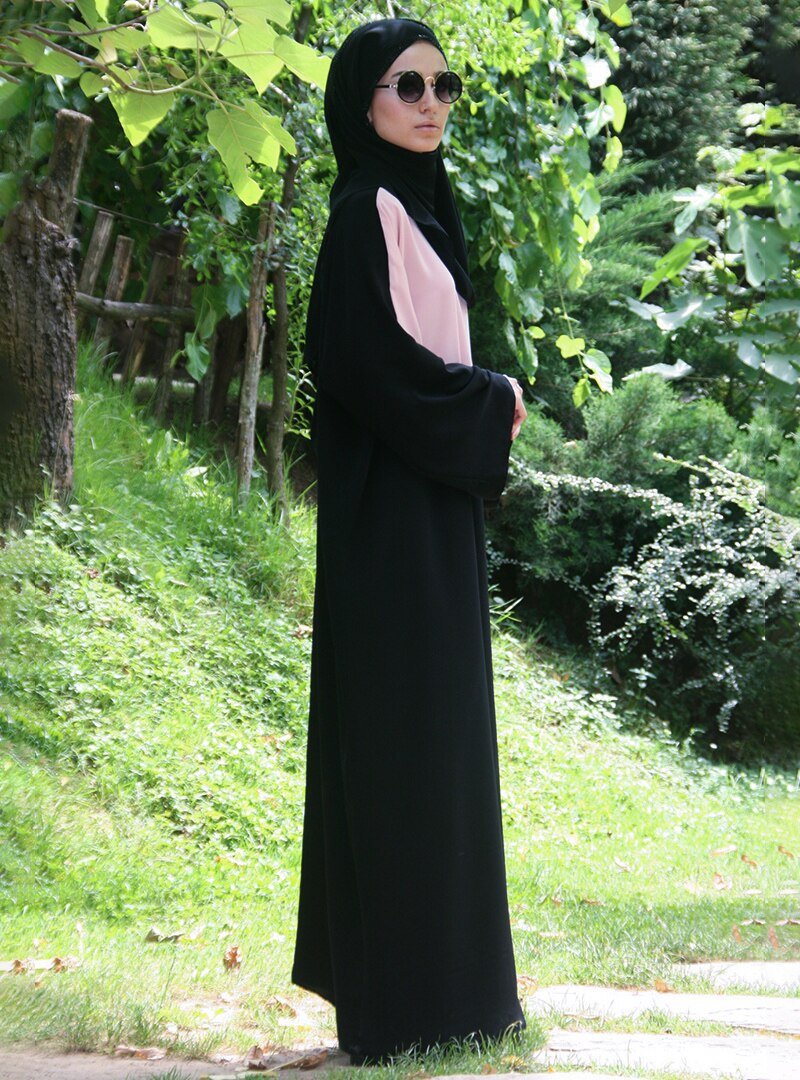 Gabra Siyah Pudra Elbise Ferace
