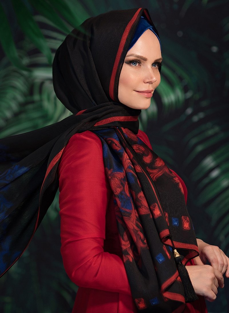 Muslima Wear Çok Renkli Marvel Moon Rubiya Şal