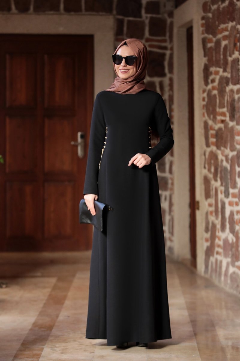 Rana Zenn Siyah Beste Elbise