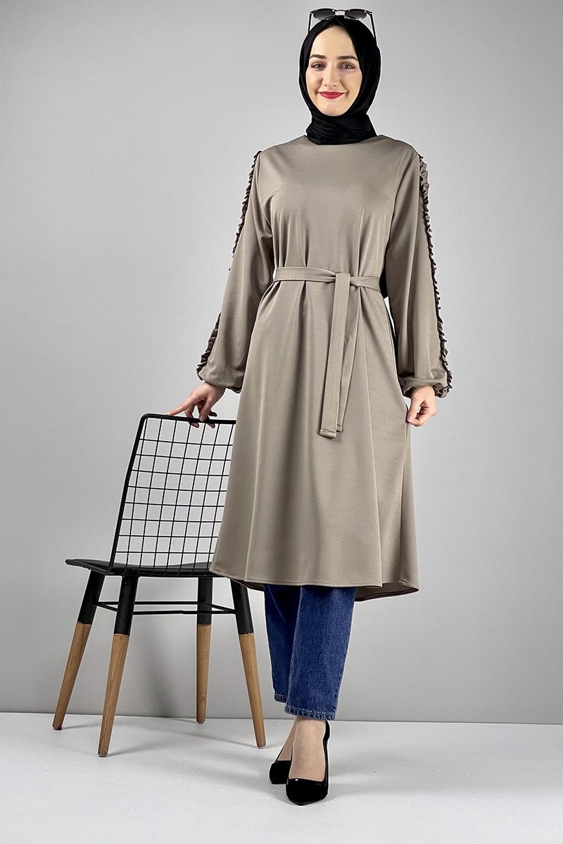 MODAPİNHAN Vizon Kol Detaylı Tunik