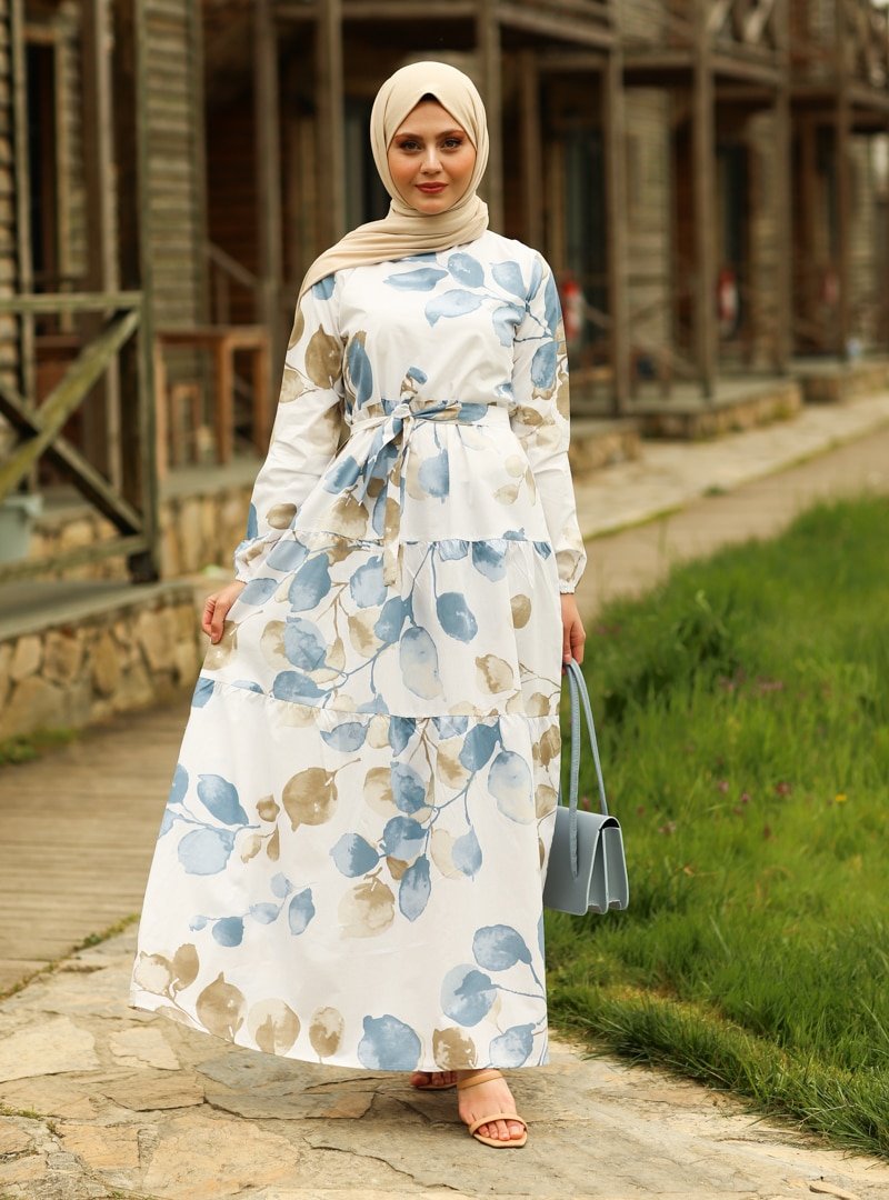 Ceylan Otantik Mavi Kat Elbise