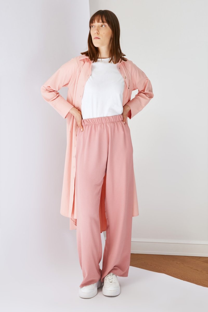 Trendyol Modest Pembe Somon Bol Paça Basic Pantolon