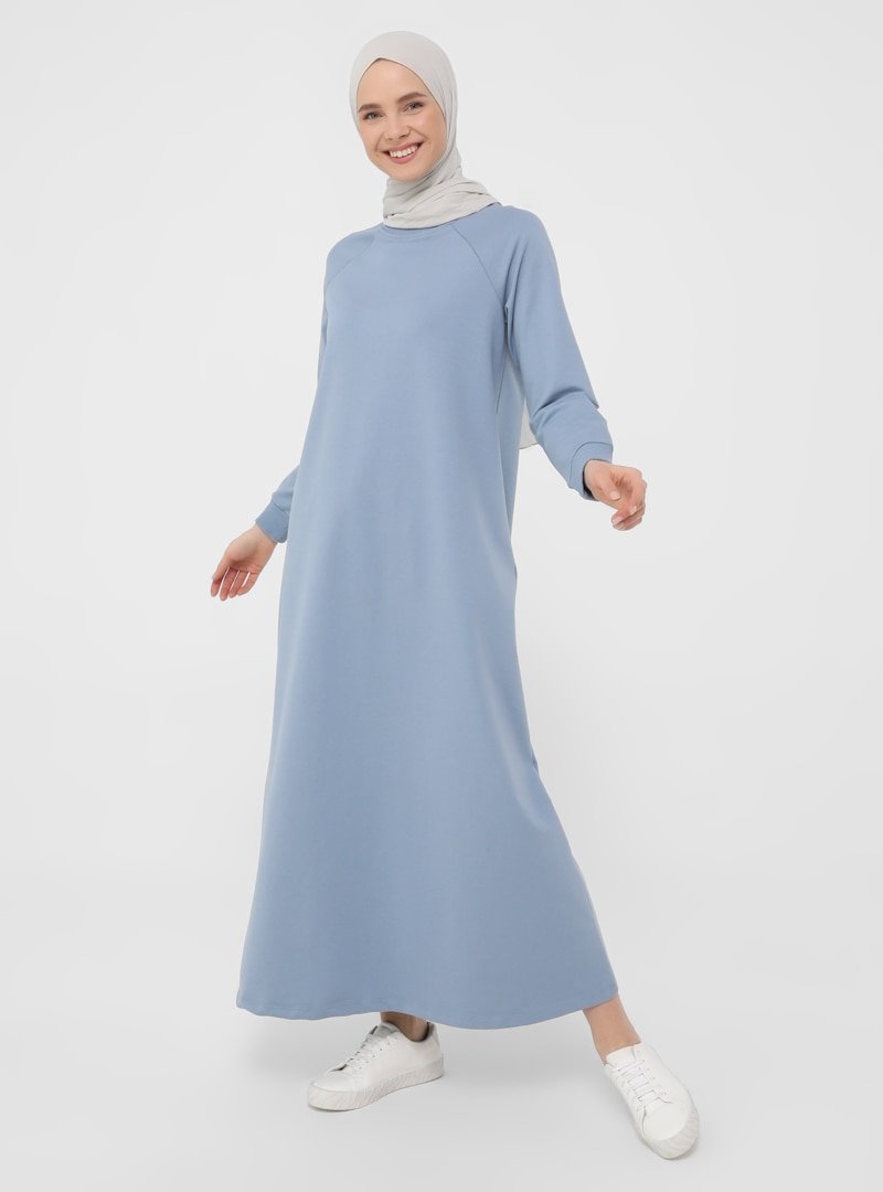 Refka Soft Mavi Basic Spor Elbise