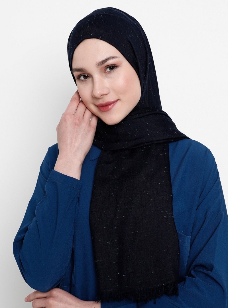 Miray Lacivert Saçaklı Shantuq Şal