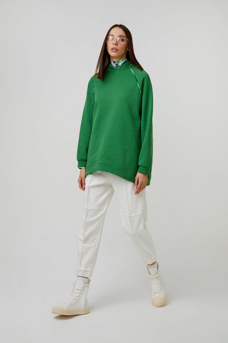 Touche Prive Yeşil Biyeli Kapüşonlu Sweatshirt