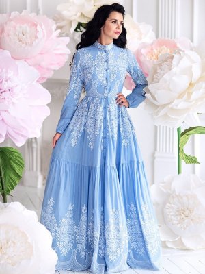 Muslima Wear Mavi Blue Dream Abiye Elbise