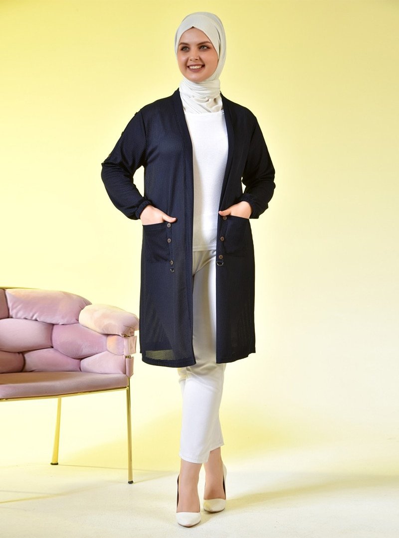 Ferace Lacivert Petek Hırka