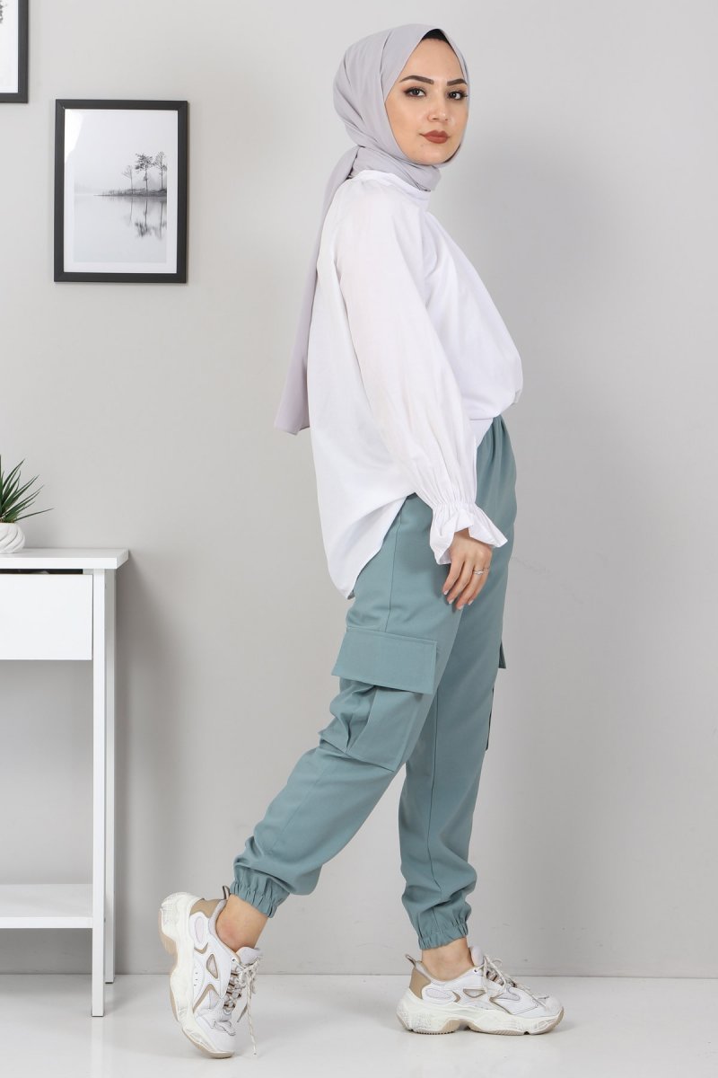 MISSVALLE Mint Lastikli Pantolon