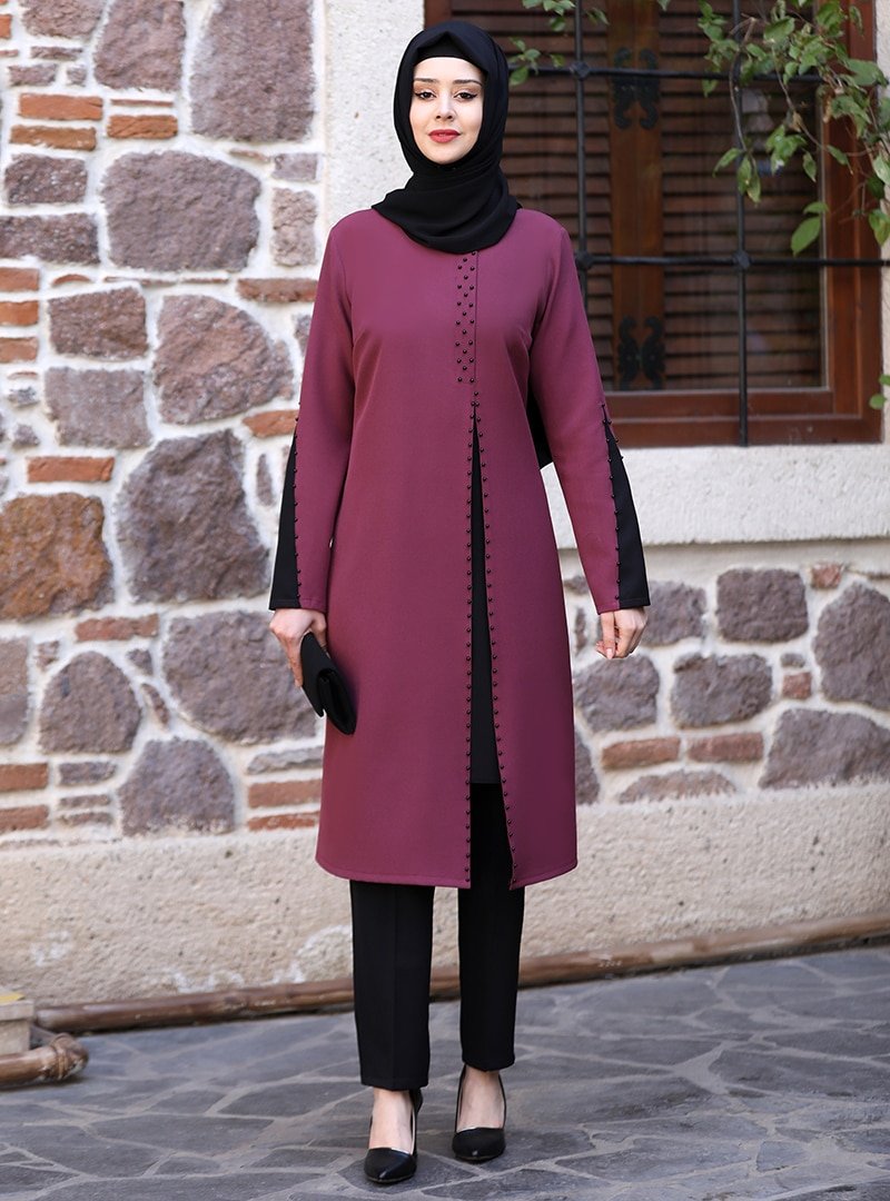 Azra Design Lila Tunik&Pantolon Esma İkili Takım