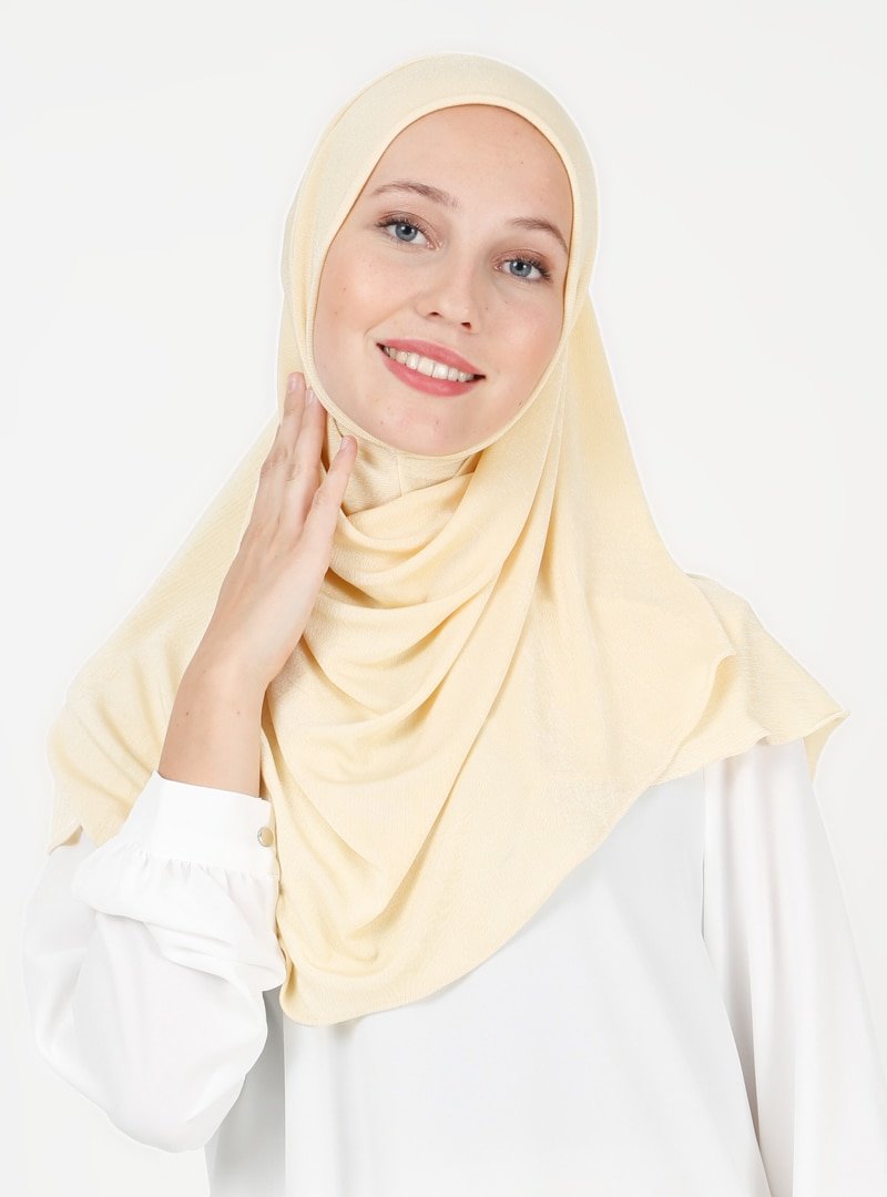 Mahra Krem Takçık Hazır Şal