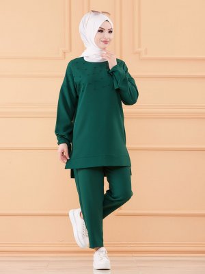 Tofisa Koyu Yeşil Tunik&Pantolon İkili Takım