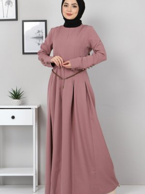 MISSVALLE Gül Kurusu Kemer Detaylı Elbise