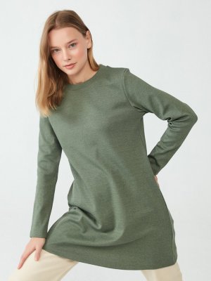 Muni Muni Yeşil Doğal Kumaşlı Basic Tunik