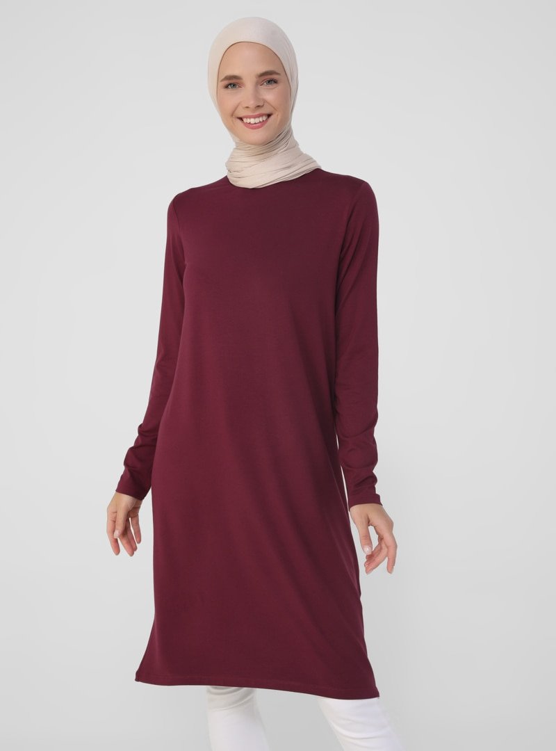 Refka Mürdüm Viskon Kumaştan Bisiklet Yaka Tunik