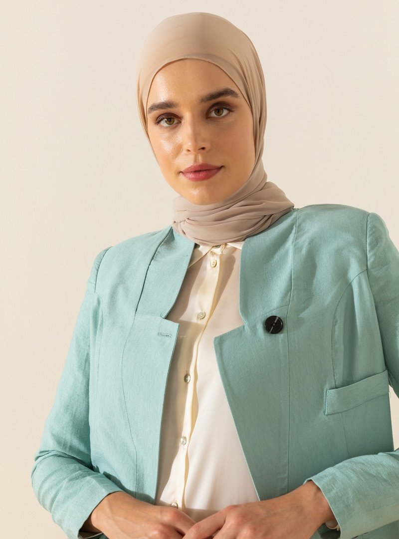 SENSE Mint Düğme Detaylı Blazer Ceket