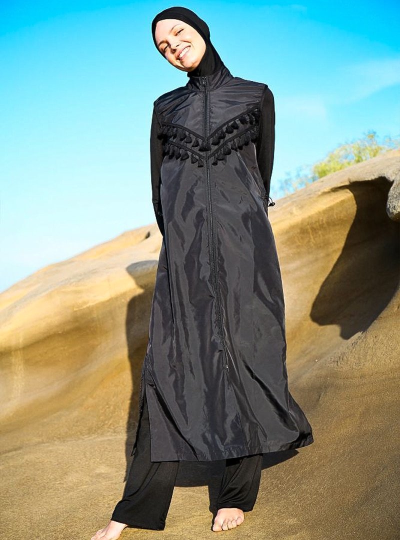 Marina Mayo Siyah Tam Kapalı Mayo